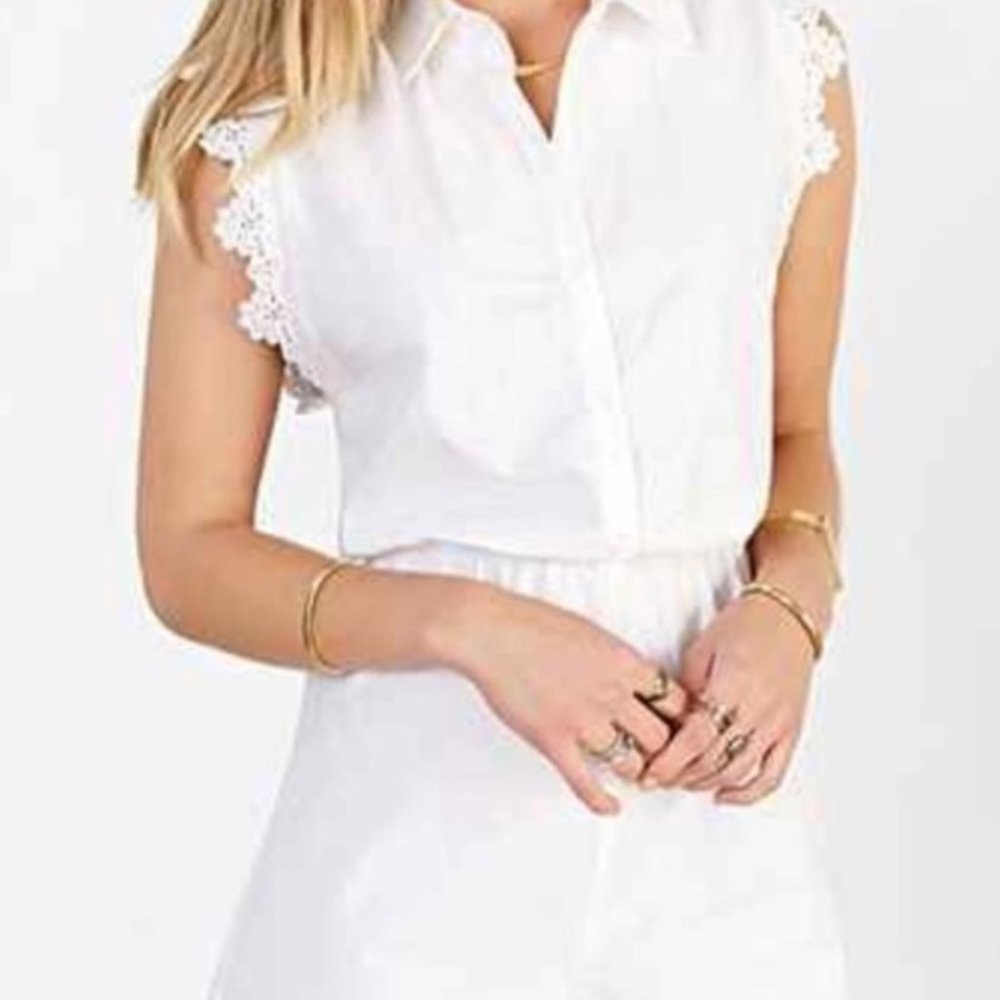 Urban Outfitters Kimchi Blue white lace romper